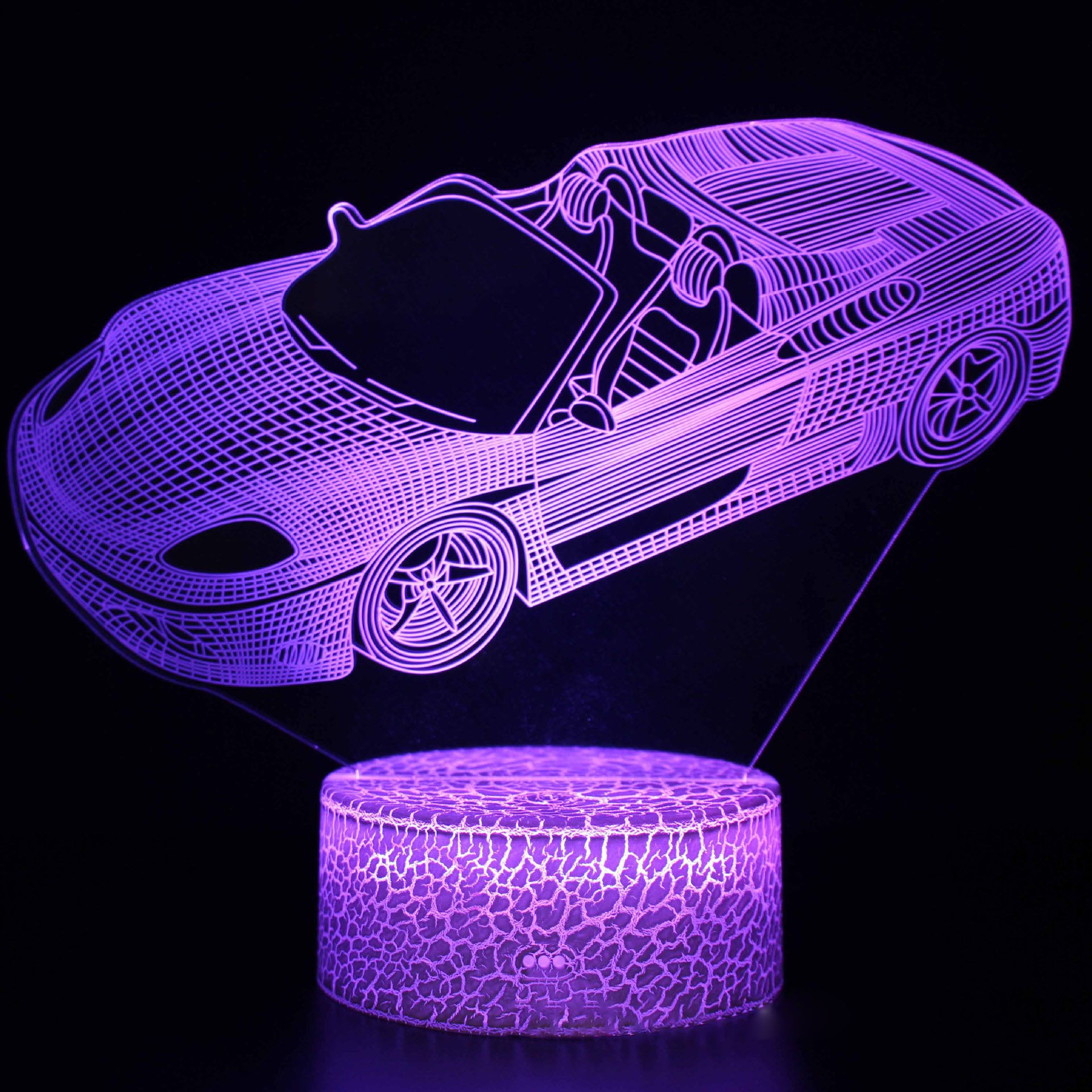 Sports car series 3d night light LED stereo light illusion lamp USB bedside table lamp modeling lamp dimming