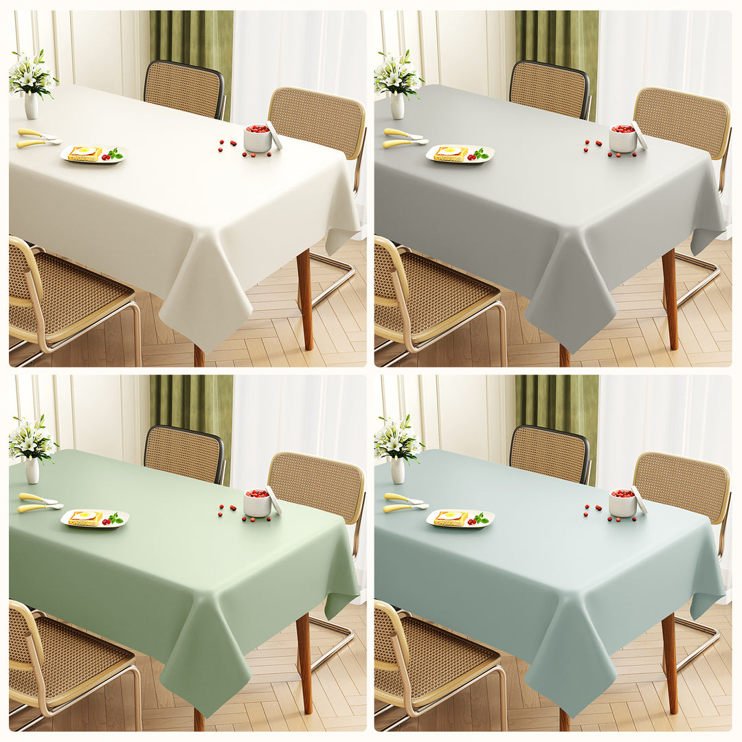 Lambskin Tablecloth Solid Color Wash-Free Oil-Proof Waterproof Light Luxury Coffee Table Table Mat Hot-Resistant Rectangular Tablecloth