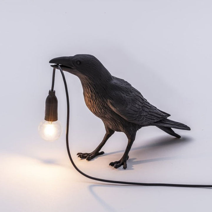 Auspicious bird table lamp personalized creative bedroom bedside animal shape bird resin wall lamp decoration