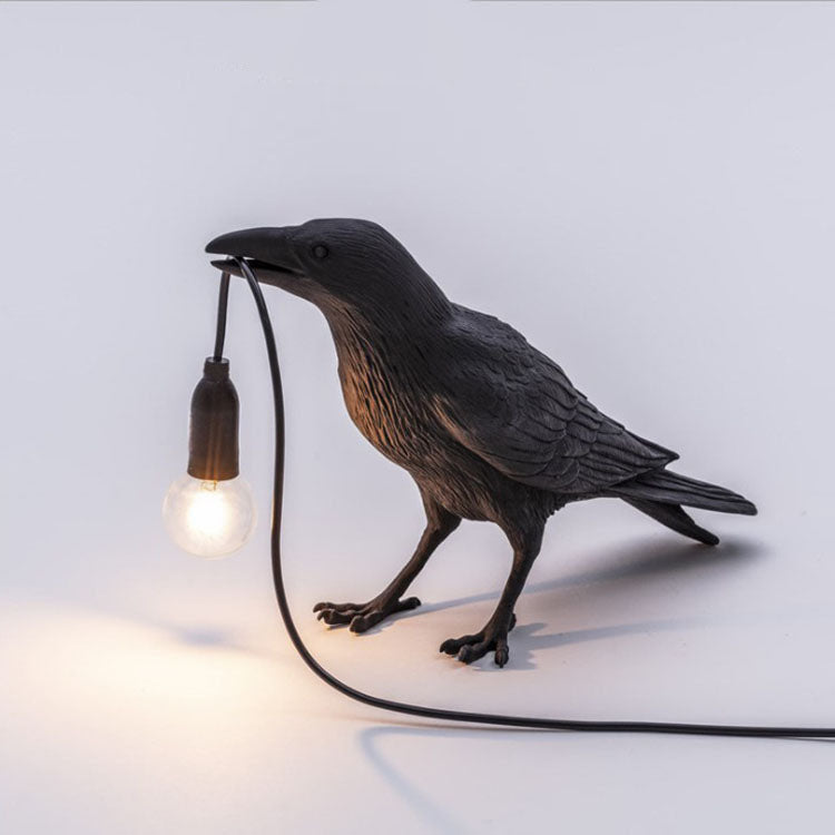 Auspicious bird table lamp personalized creative bedroom bedside animal shape bird resin wall lamp decoration