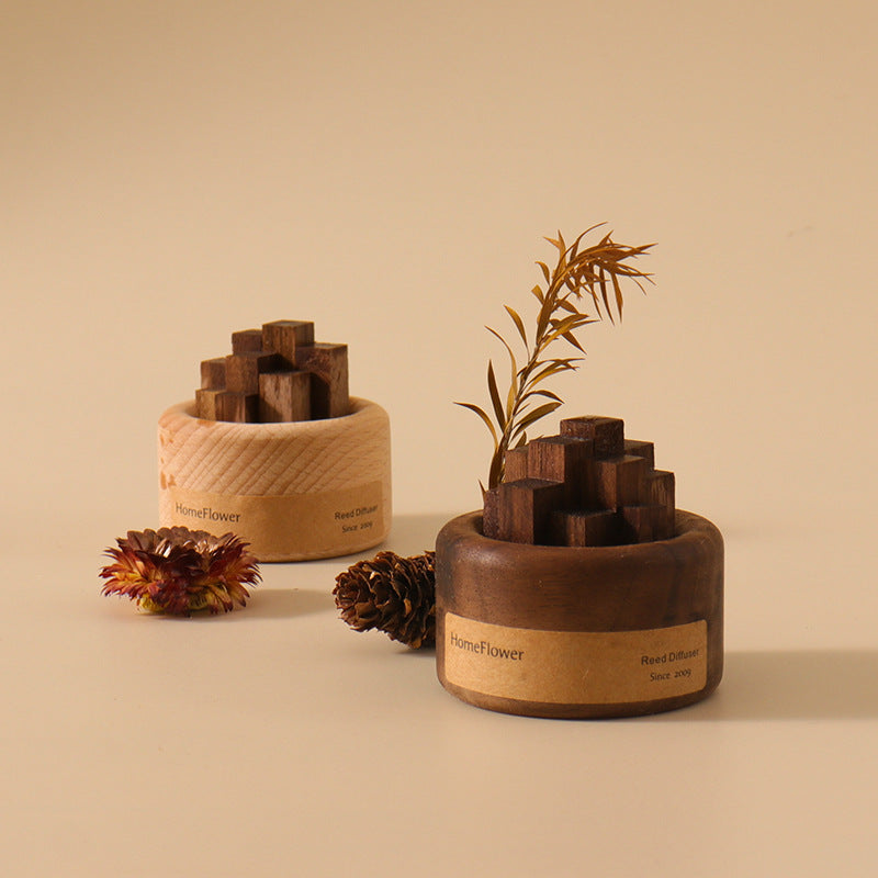 Chaidui Creative Enlargement Wooden Fragrance Essential Oil Diffuser Desktop Car Aromatherapy Advanced Ornaments Aromatherapy Diffuser