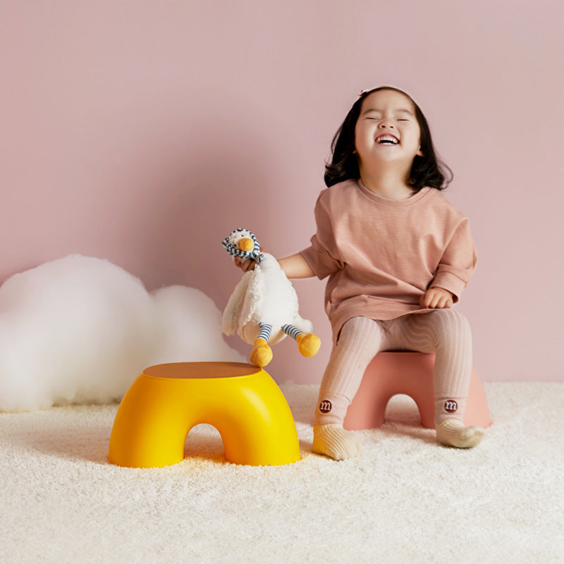 Children's Round Low Stool Comfortable Stool Non-slip Durable Shoe Changing Stool Rainbow Stool Simple Ring Rainbow Stool Thick Stool