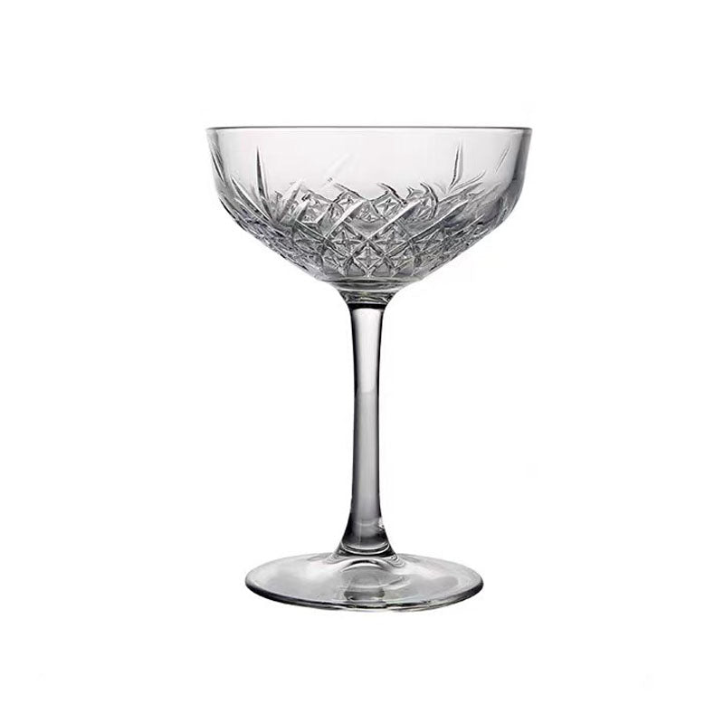 AiLiXiya Cocktail Goblet Court Carved Bartender Goblet Classical Martini Goblet Champagne Goblet