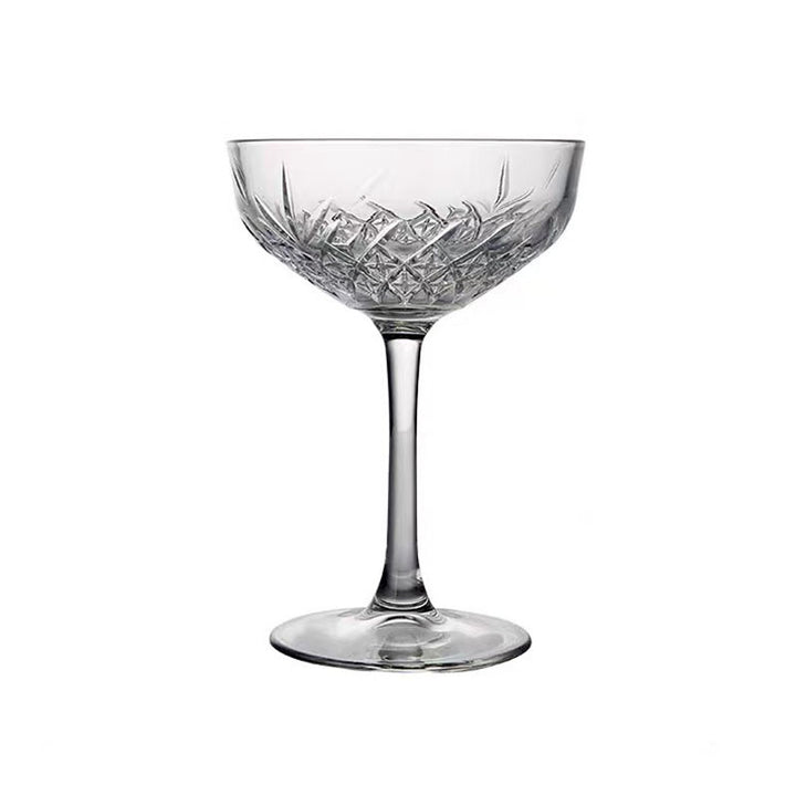 AiLiXiya Cocktail Goblet Court Carved Bartender Goblet Classical Martini Goblet Champagne Goblet