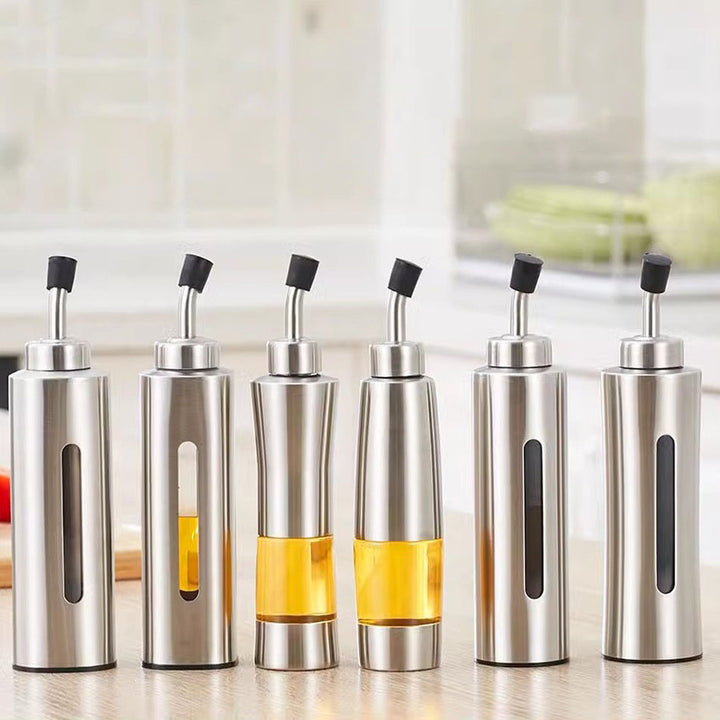 Stainless steel oil pan, soy sauce bottle, vinegar bottle, seasoning oil pan, leak-proof oil pan, kitchen condiment bottle, teppanyaki oil pan