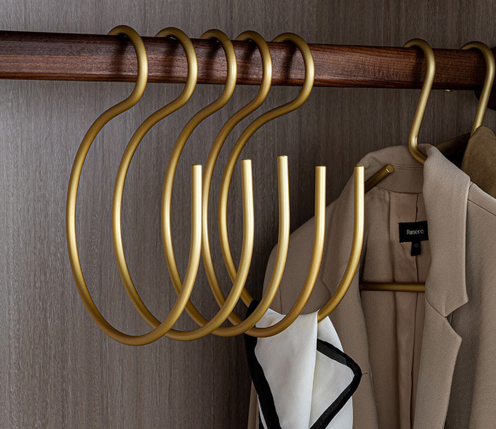 S-shaped Large Hook Aluminum Alloy Hook Light Luxury Home Multifunctional Hook Wardrobe Metal Scarf Scarf Hanger