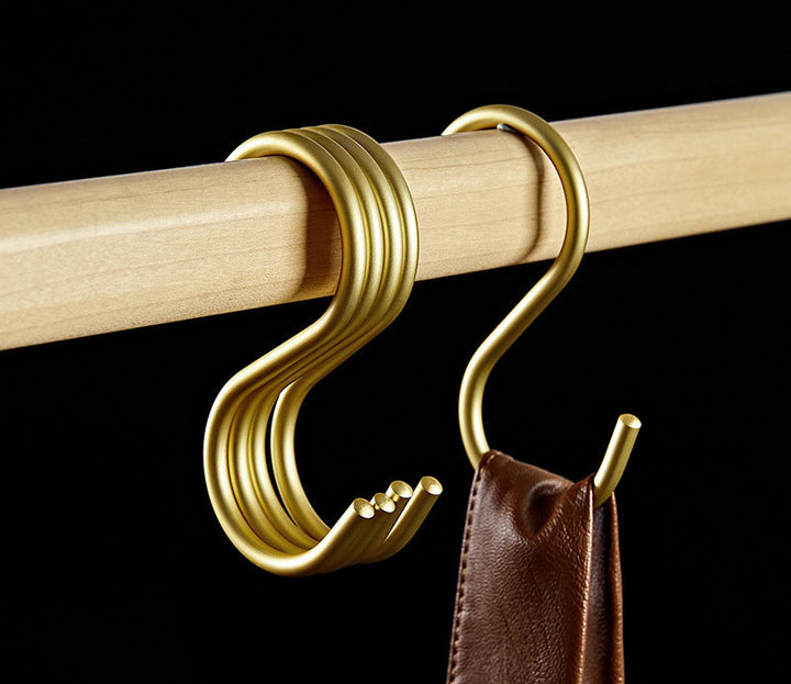 S-shaped Large Hook Aluminum Alloy Hook Light Luxury Home Multifunctional Hook Wardrobe Metal Scarf Scarf Hanger
