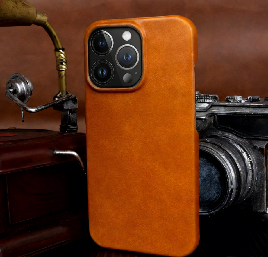 BowLtt|Premium Genuine Leather iPhone Case(Material: Top-Grain Cowhide; Thickness: 1.2mm; Application: Drop Protection, Business & Luxury Daily Use)