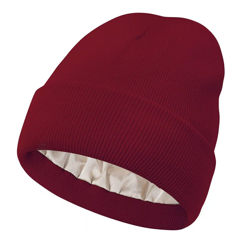 BowLift 丨Satin Warm Knitted Hat Acrylic wool