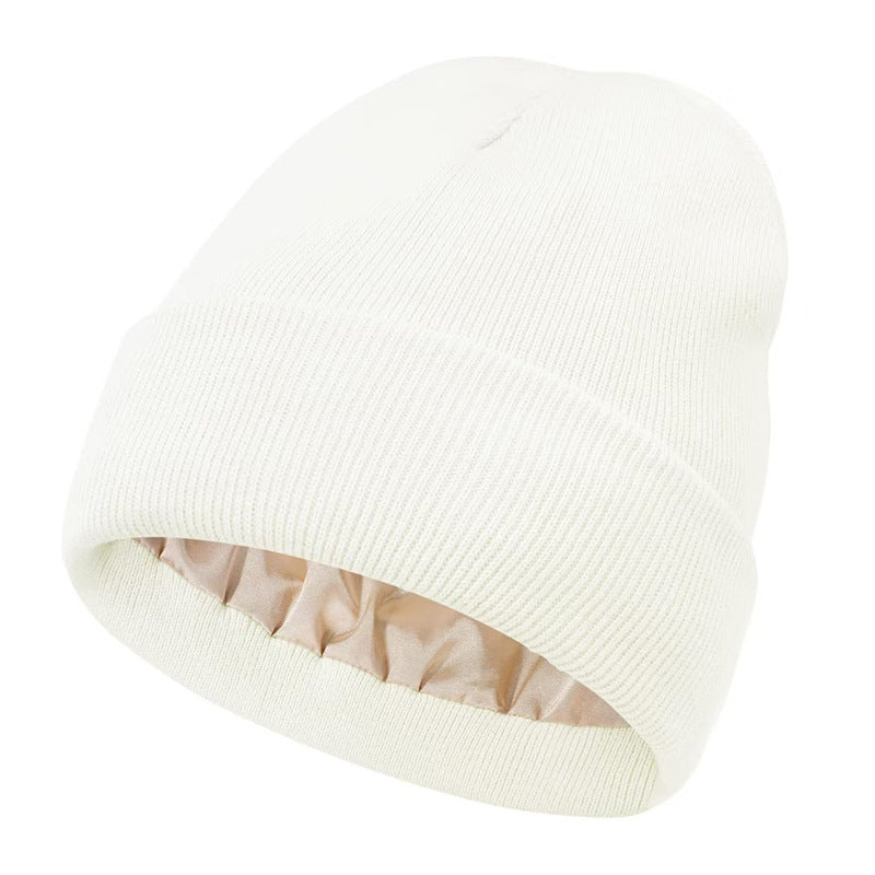 BowLift 丨Satin Warm Knitted Hat Acrylic wool