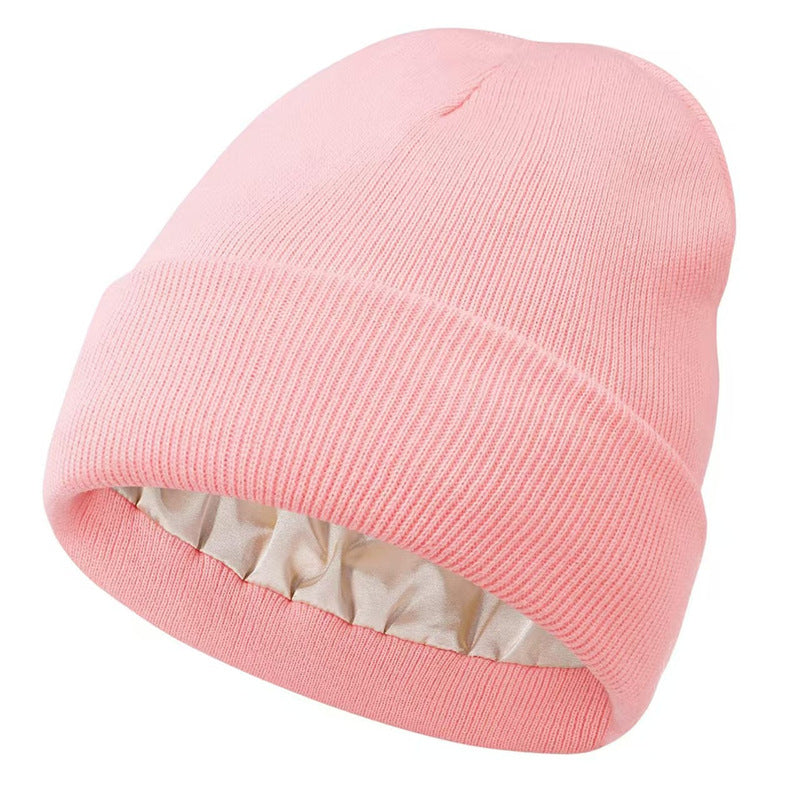 BowLift 丨Satin Warm Knitted Hat Acrylic wool