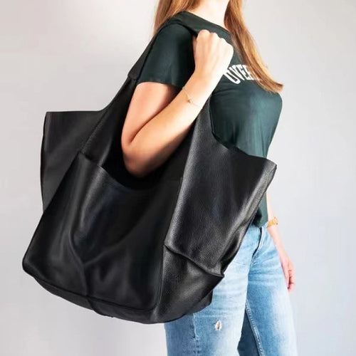 BowLift 丨 Women's Fashionable Simple Soft Leather Large Capacity Shoulder Tote Bag