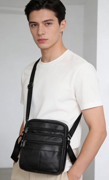 BowLift | Men's Faux Leather Shoulder Bag