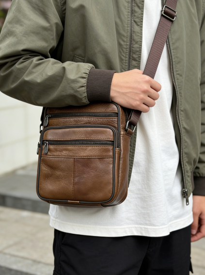 BowLift | Men's Faux Leather Shoulder Bag
