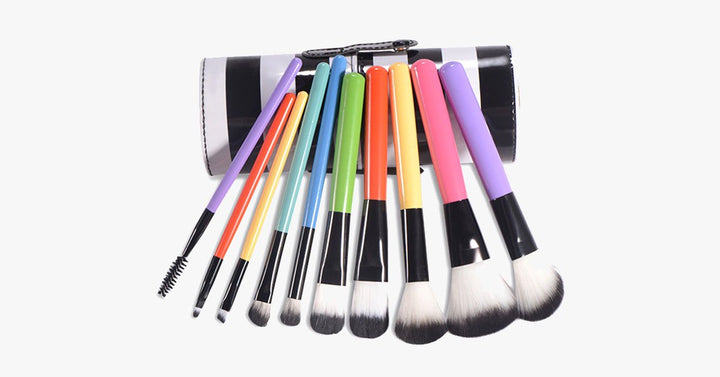 BowLift | Striped Multicolor Makeup Brush Set – Add a splash of color and professionalism to your makeup set