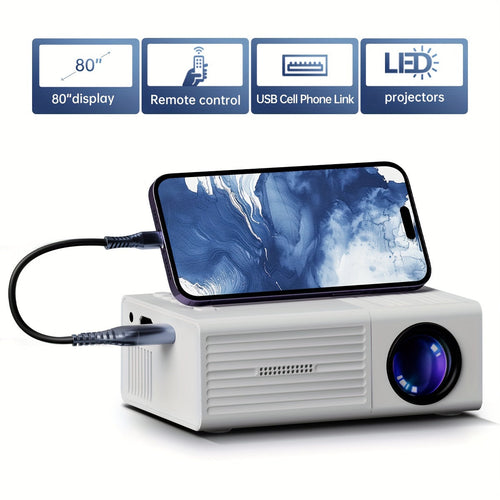 BowLift | Ultra-Bright Mini Projector 3000 Lumen – Portable, HDTV & USB, Ideal for Home Cinema & Outdoors!