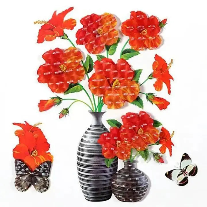 BowLift | 3D-Vase-Wall-Sticker – Removable Flower Decoration