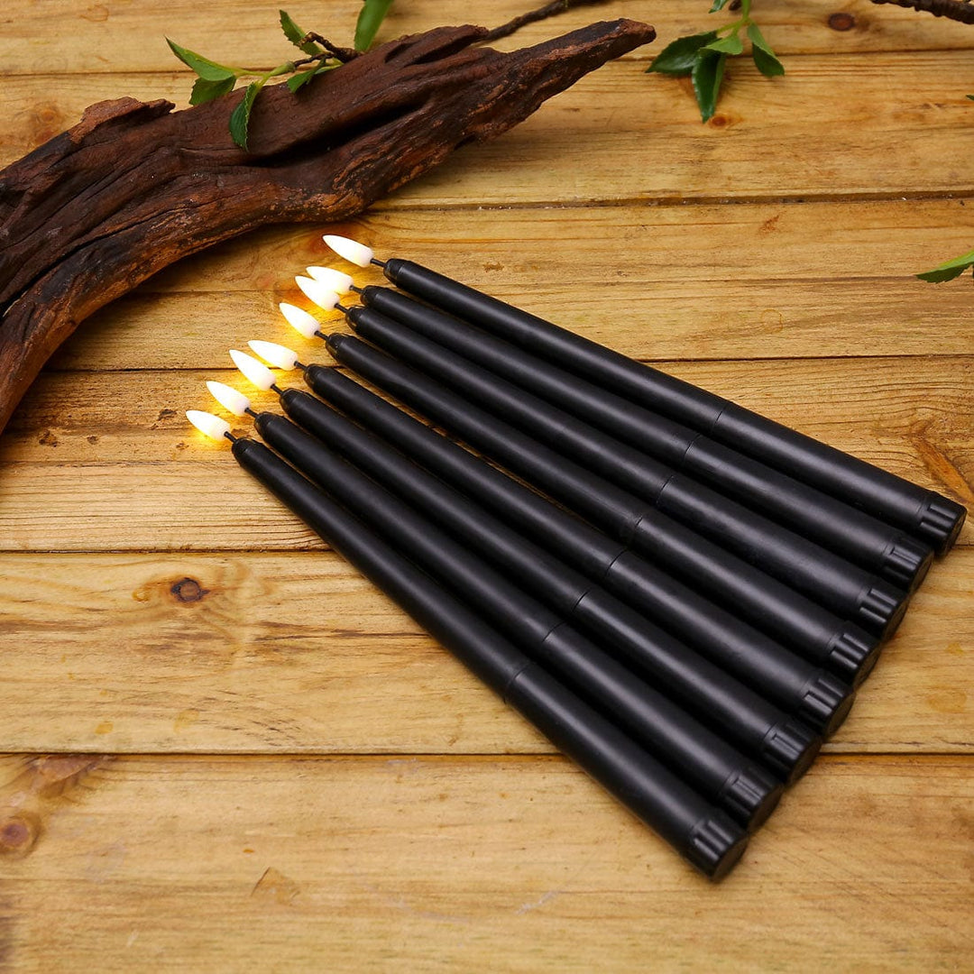 BowLift | 3 pieces black LED candles with flickering flame