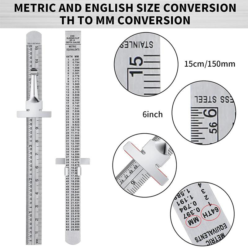 BowLift | Stainless Steel Ruler with Removable Clip