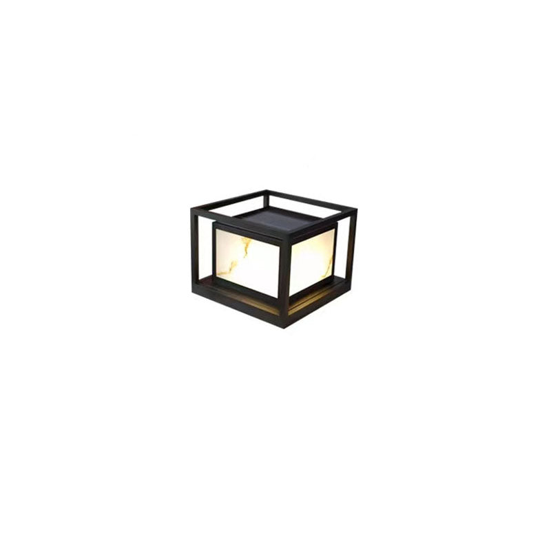 Modern Solar Square Chinese Outdoor Column Head Light LED Lawn Landscape Light | Bowlift