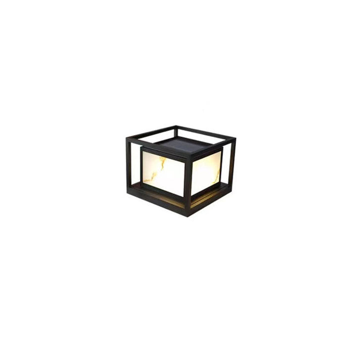 Modern Solar Square Chinese Outdoor Column Head Light LED Lawn Landscape Light | Bowlift