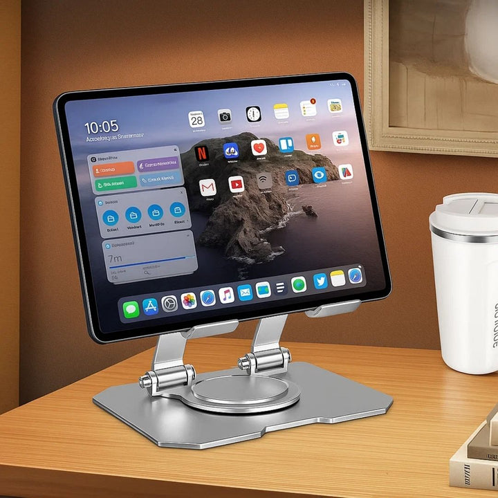 DeskEase | Adjustable Tablet Stand – Ergonomic Comfort – Foldable Anti‑Slip Design – Ideal for Work, Study, Travel & Video Calls Bowlift