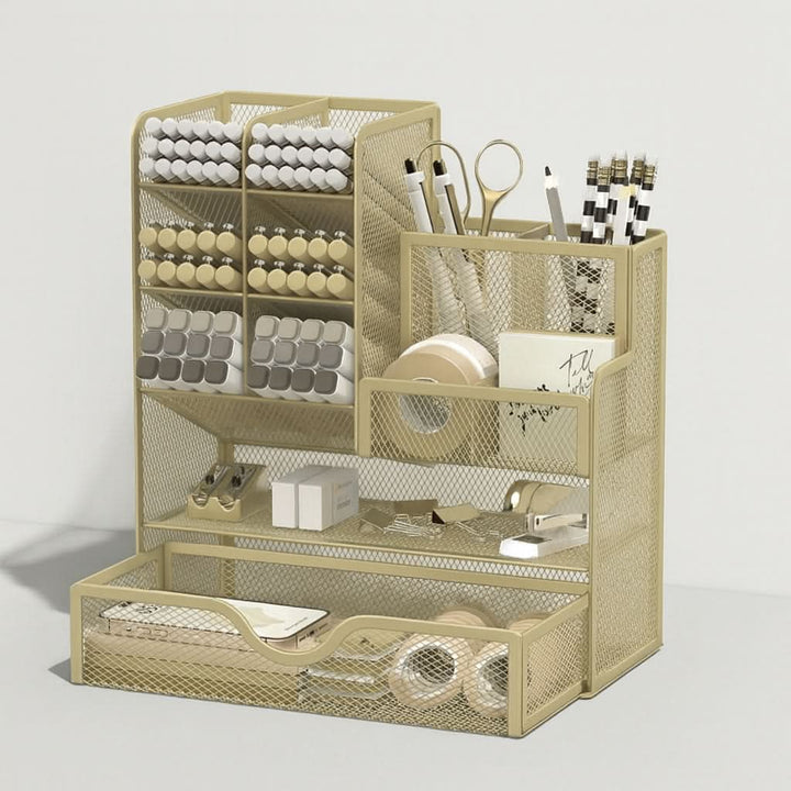 BowLift | Metal Desk Organizer with Compartments for Office Supplies