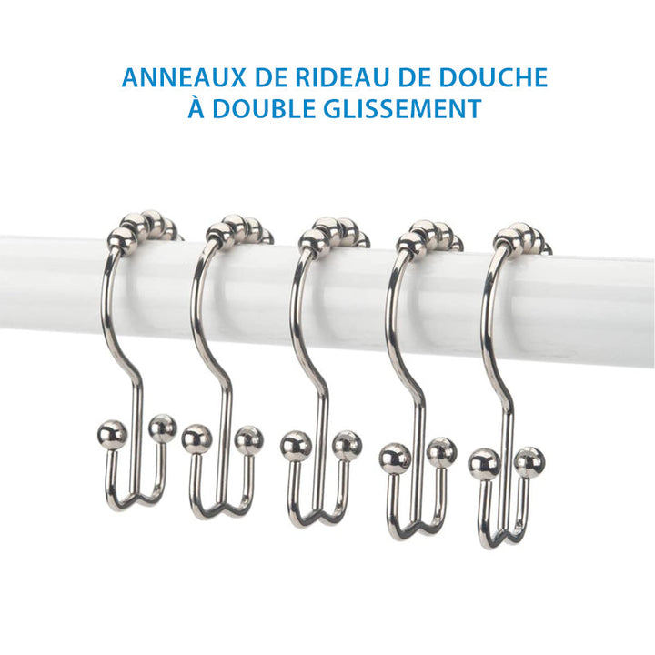 Stainless steel shower curtain hooks (12 pieces) | Bowlift