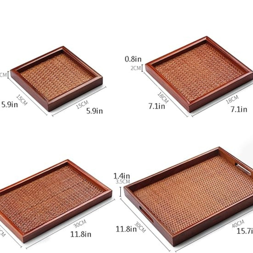 BowLift | Artisanal Rattan Wooden Tea Tray