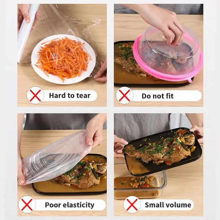 BowLift | Reusable Food Covers | Stretchable Fresh-Keeping Bags | 200PCS Eco-Friendly PE Wrap Alternative