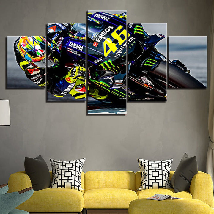 5 Piece Motorcycle Race - Canvas Wall Art Painting | Bowlift