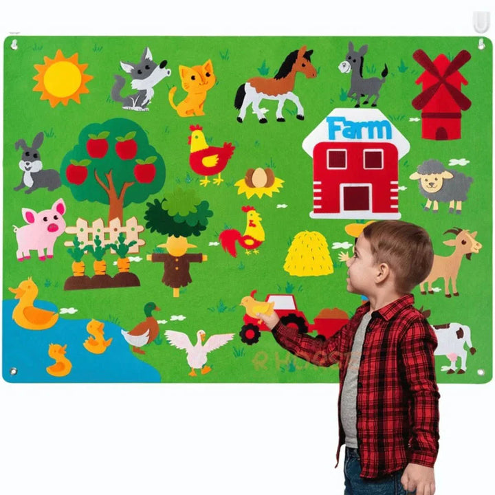 BowLift | WonderWild Felt Board – Interactive Felt Board with Animal Stickers for Learning & Playing