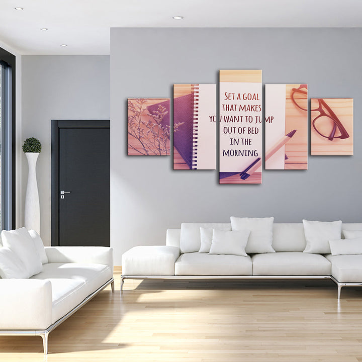 Set A Goal 5 Piece - Canvas Wall Art Painting | Bowlift