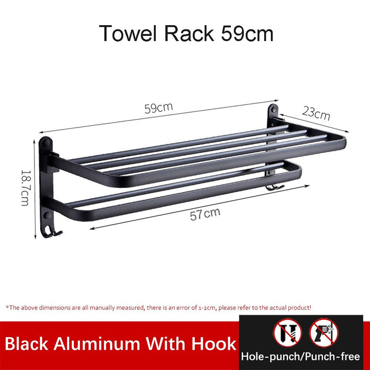 BowLift | Easy Organizer Bathroom Aluminum Foldable Towel Rack