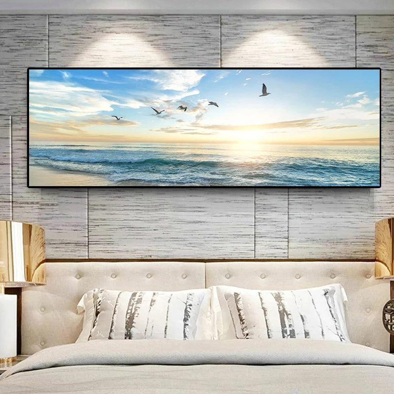 Seascape Canvas Painting Natural Sunrise | Bowlift
