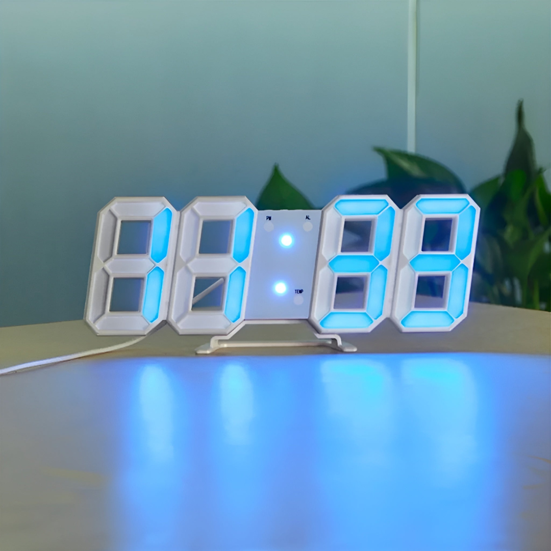 BowLift | Modern 3D LED Wall Clock – Digital Eye‑Catching Display