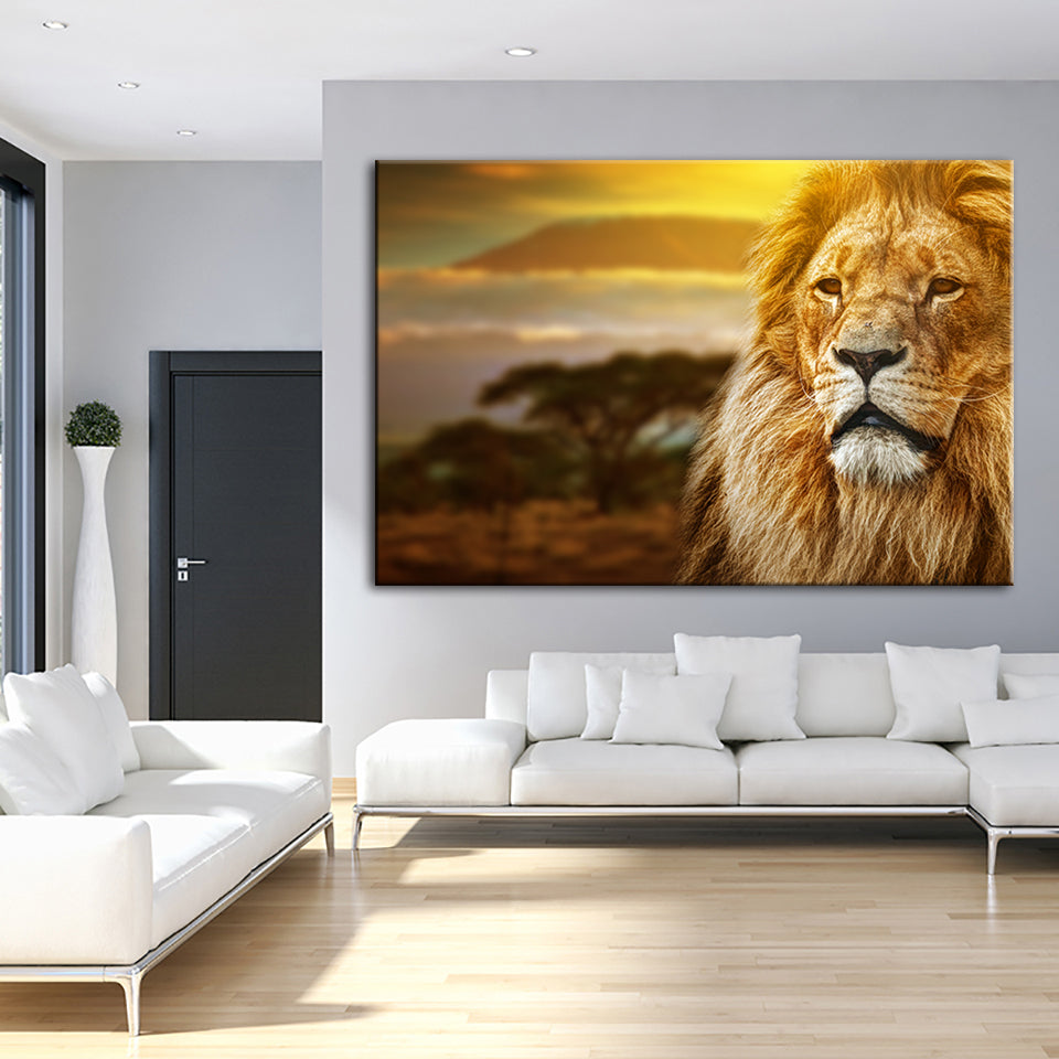 Unamused Lion - Canvas Wall Art Painting | Bowlift