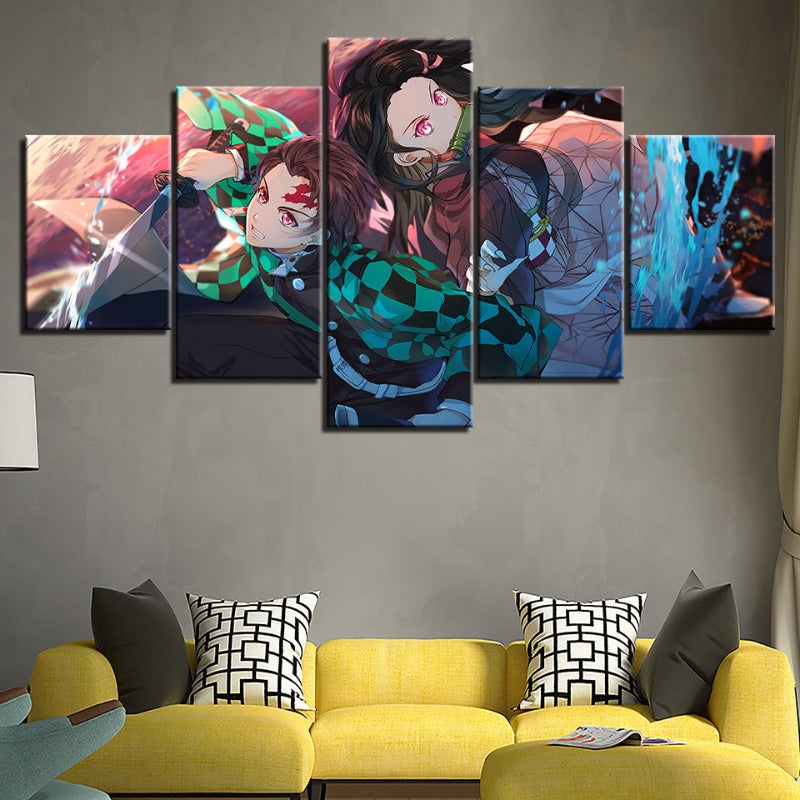 Anime Warrior Team 5 Piece - Canvas Wall Art Painting | Bowlift