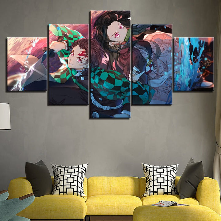Anime Warrior Team 5 Piece - Canvas Wall Art Painting | Bowlift
