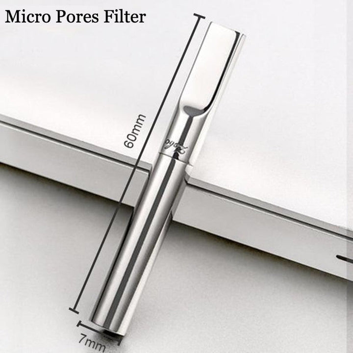 BowLift | Portable Reusable Stainless Steel Cigarette Filter Holder, with Tar Filter & Detachable Design