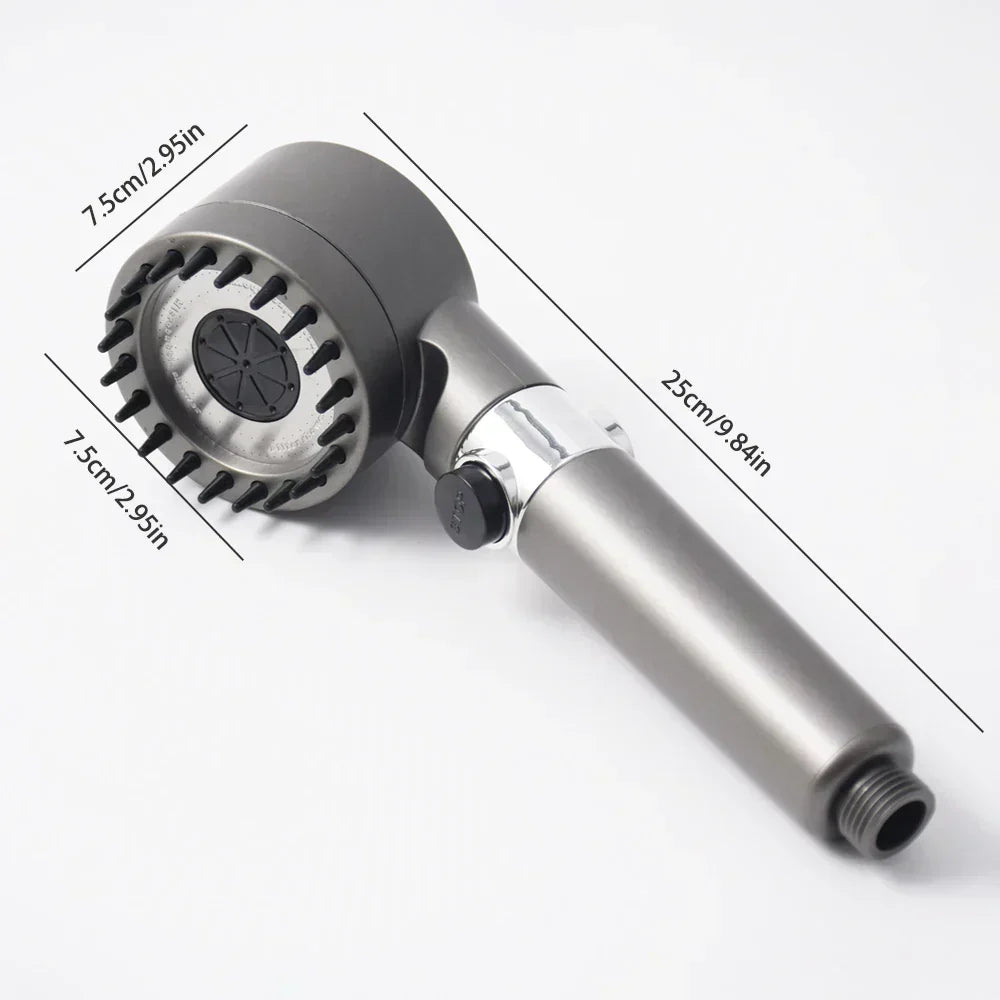 AquaBoost Adjustable High-Pressure Shower Head with Water Filter and 3 Spray Modes | Bowlift