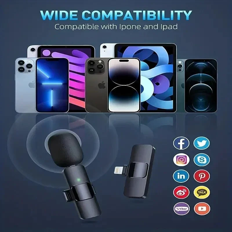 Professional Wireless Lavalier Microphone - Cordless & Omnidirectional Mic Bowlift