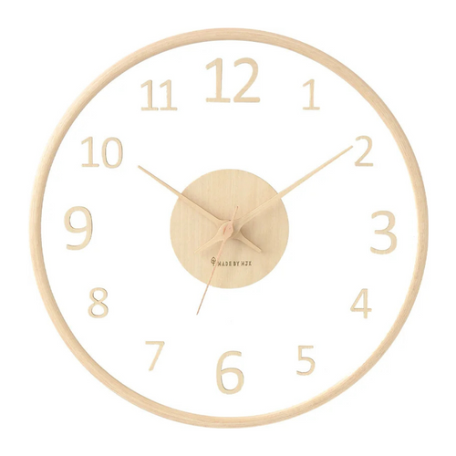 BowLift | Modern Wooden Clock with Glass Front Metron