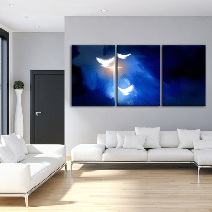 Shining Doves 3 Piece - Canvas Wall Art Painting | Bowlift