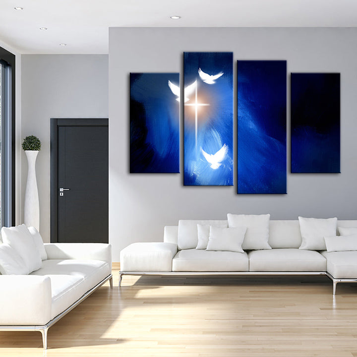 Shining Doves 4 Piece - Canvas Wall Art Painting | Bowlift