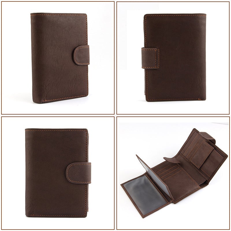 Vintage Leather PU Wallet with three compartments and multiple slots | Bowlift