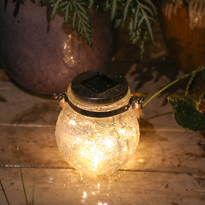 BowLift | Solar LED Lantern in Glass – Decorative Garden Lighting with Wire Lights and Carry Handle