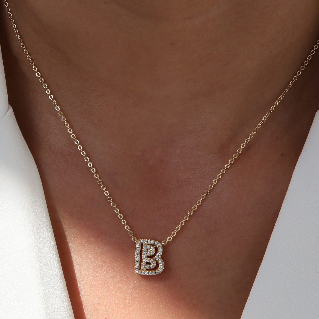 BowLift | Dazzling Diamond Initial Necklace