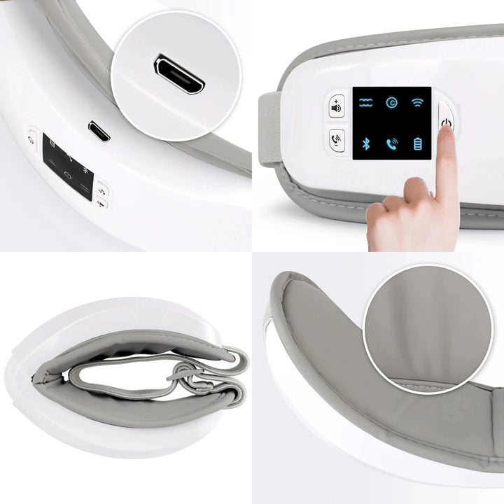 Vistella | 4D Smart Eye Massager - Air Pressure - Vibration - Heat Therapy for Eye Strain Fatigue - Sleep Improvement Bowlift