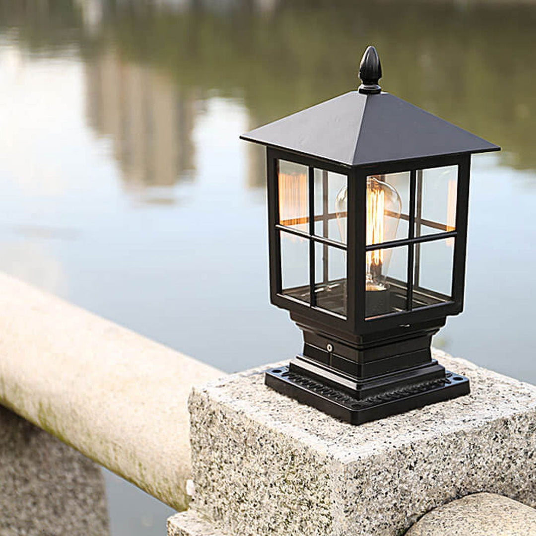 European Outdoor Column Lantern Waterproof  Rustproof 1-Light Patio Light | Bowlift